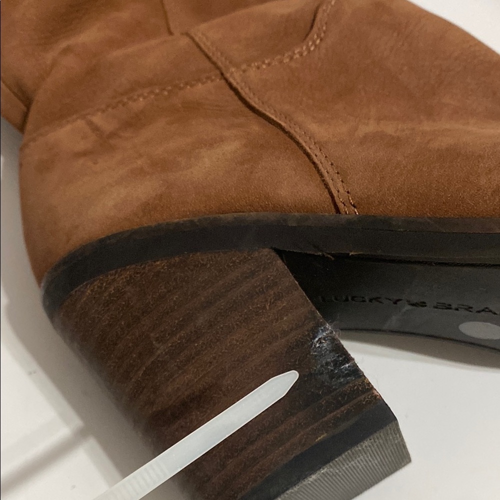 Lucky Brand Pembe Brown Leather Over the Knee Riding Boots Women's Size 6.5 M - Picture 11 of 13